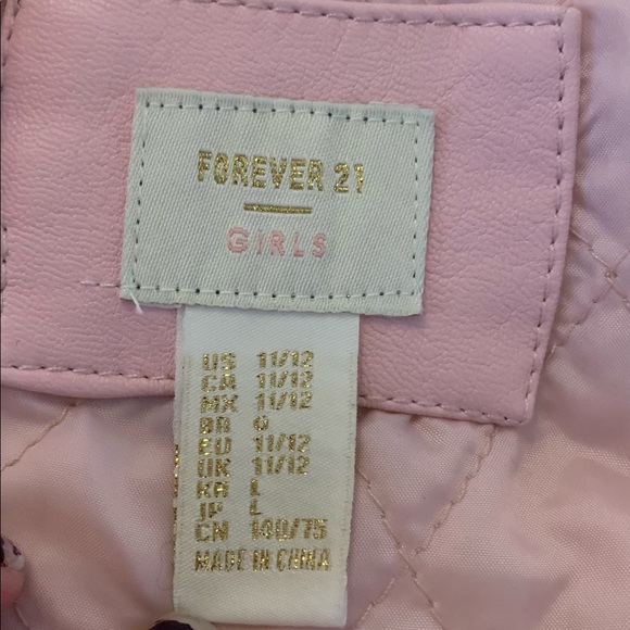 PINK FAUX LEATHER MOTO JACKET - Picture 8 of 9